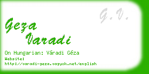 geza varadi business card